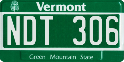 VT license plate NDT306