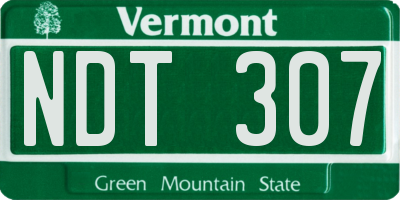 VT license plate NDT307