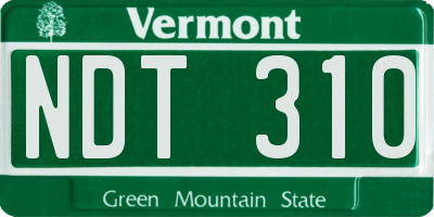 VT license plate NDT310