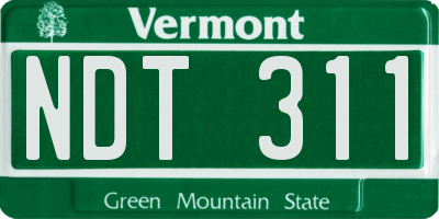 VT license plate NDT311