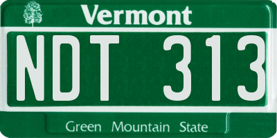 VT license plate NDT313
