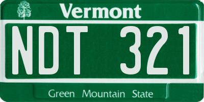 VT license plate NDT321