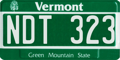 VT license plate NDT323