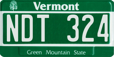 VT license plate NDT324
