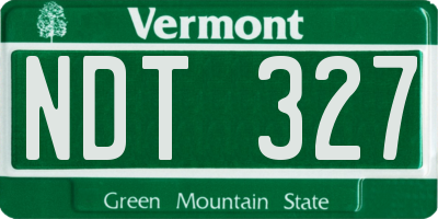 VT license plate NDT327