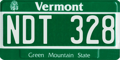 VT license plate NDT328