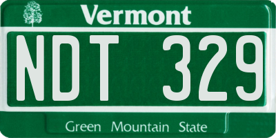 VT license plate NDT329