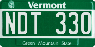 VT license plate NDT330