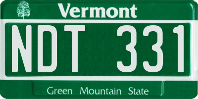 VT license plate NDT331
