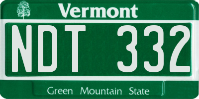 VT license plate NDT332