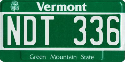 VT license plate NDT336