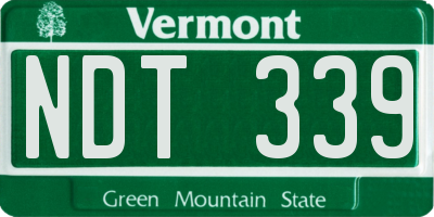 VT license plate NDT339