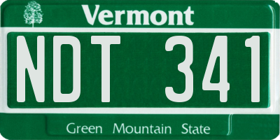 VT license plate NDT341