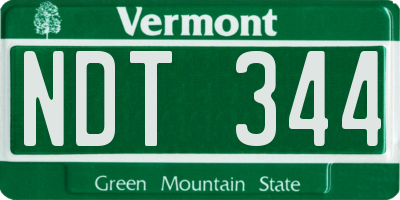 VT license plate NDT344