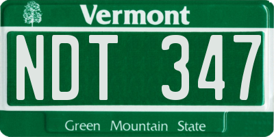 VT license plate NDT347