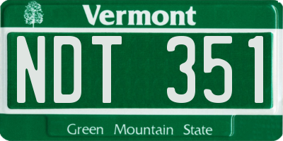 VT license plate NDT351