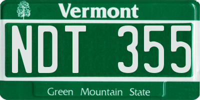 VT license plate NDT355