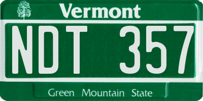 VT license plate NDT357