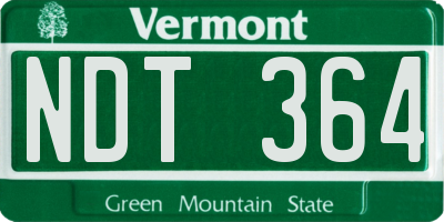 VT license plate NDT364