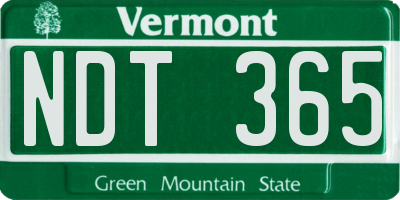 VT license plate NDT365