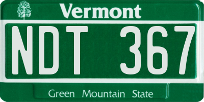 VT license plate NDT367