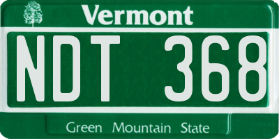 VT license plate NDT368