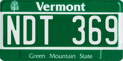 VT license plate NDT369