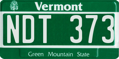 VT license plate NDT373