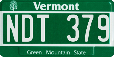 VT license plate NDT379