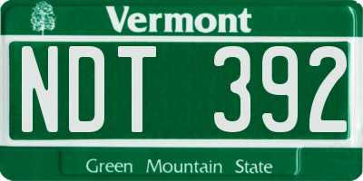 VT license plate NDT392