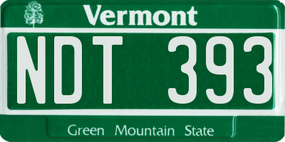 VT license plate NDT393
