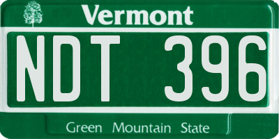 VT license plate NDT396