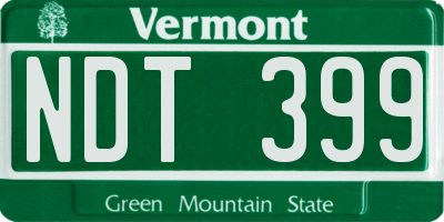 VT license plate NDT399