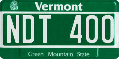 VT license plate NDT400