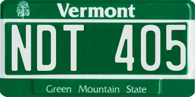 VT license plate NDT405