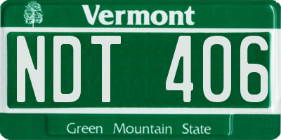 VT license plate NDT406