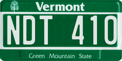 VT license plate NDT410