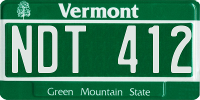 VT license plate NDT412