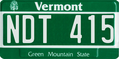 VT license plate NDT415