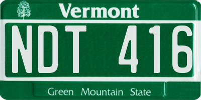 VT license plate NDT416