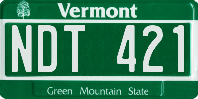 VT license plate NDT421