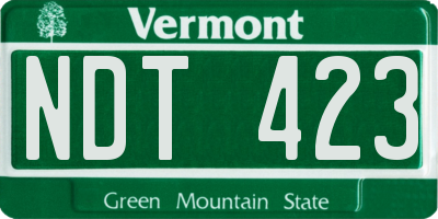 VT license plate NDT423