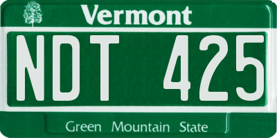 VT license plate NDT425