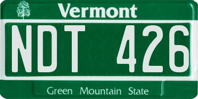 VT license plate NDT426
