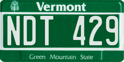 VT license plate NDT429