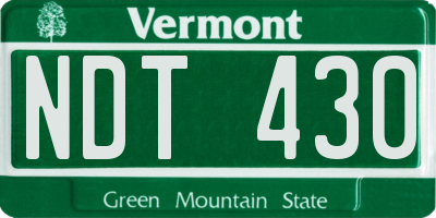 VT license plate NDT430