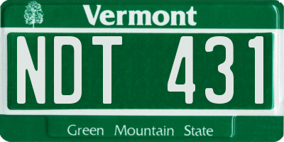 VT license plate NDT431