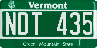VT license plate NDT435