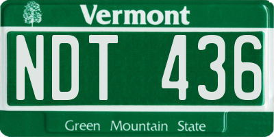 VT license plate NDT436