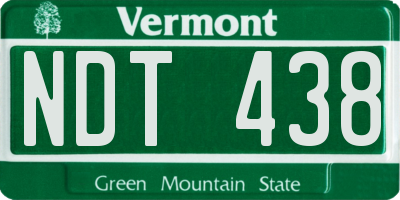 VT license plate NDT438
